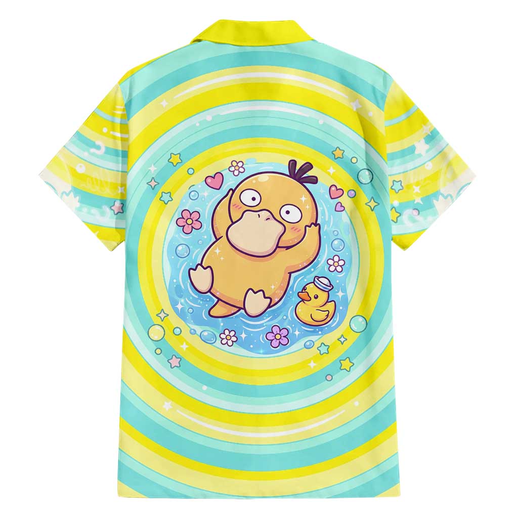 Psyduck Family Matching Tank Maxi Dress and Hawaiian Shirt Vibrant Kawaii Splash Art