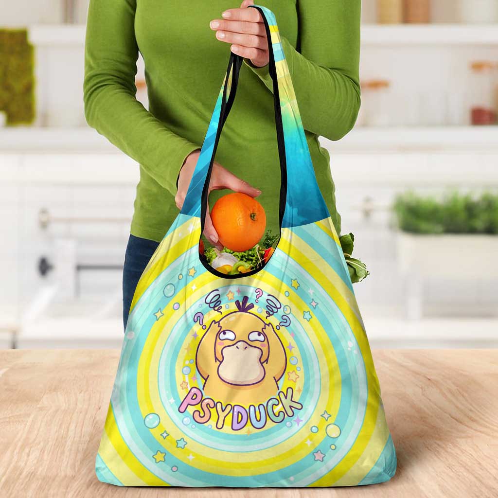 Psyduck Grocery Bag Vibrant Kawaii Splash Art