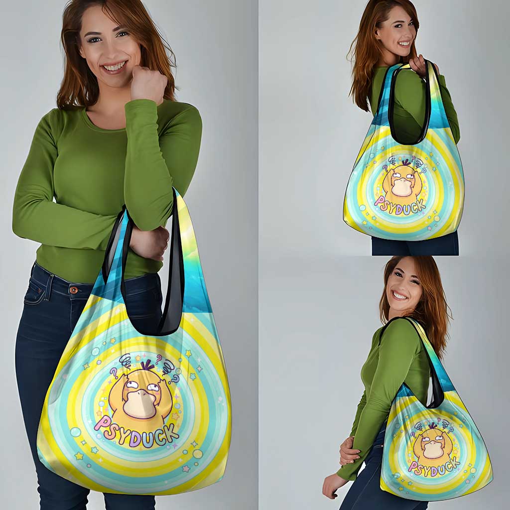 Psyduck Grocery Bag Vibrant Kawaii Splash Art