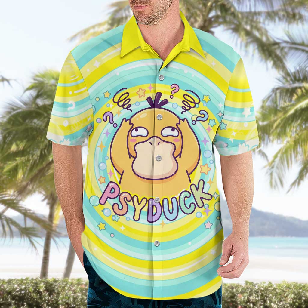 Psyduck Hawaiian Shirt Vibrant Kawaii Splash Art