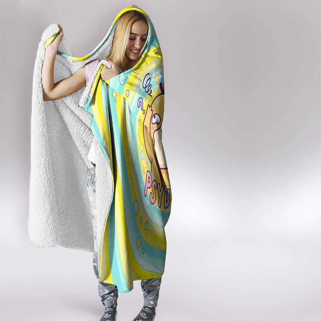 Psyduck Hooded Blanket Vibrant Kawaii Splash Art