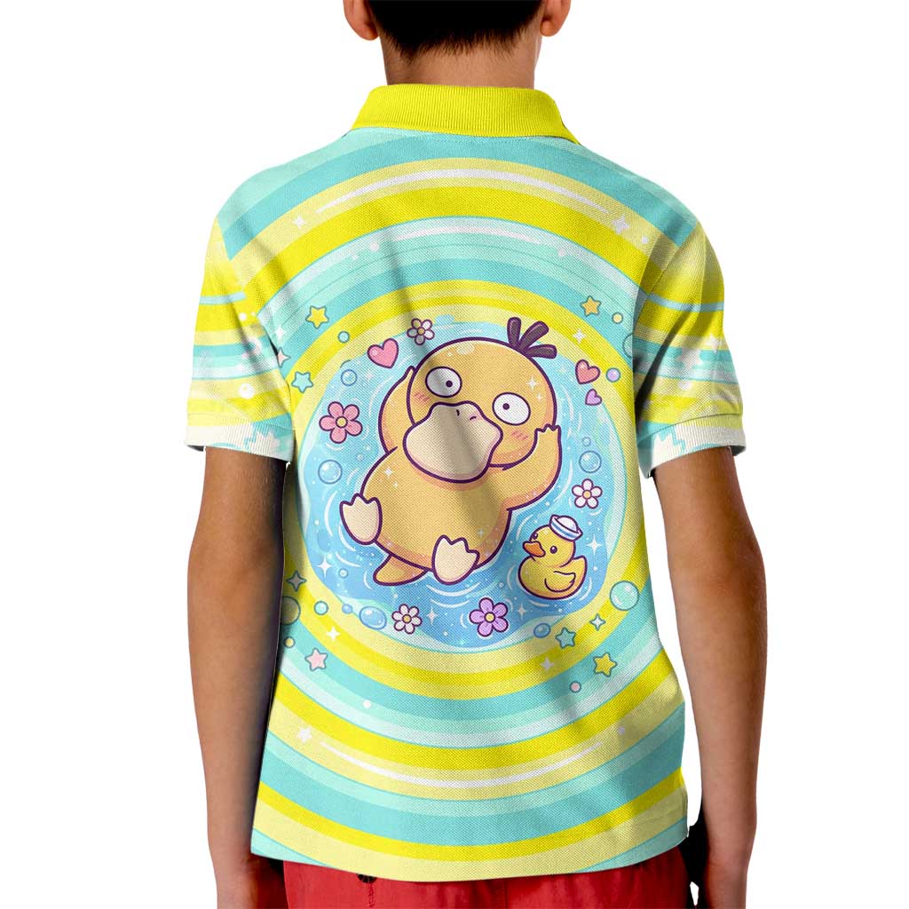Psyduck Kid Polo Shirt Vibrant Kawaii Splash Art