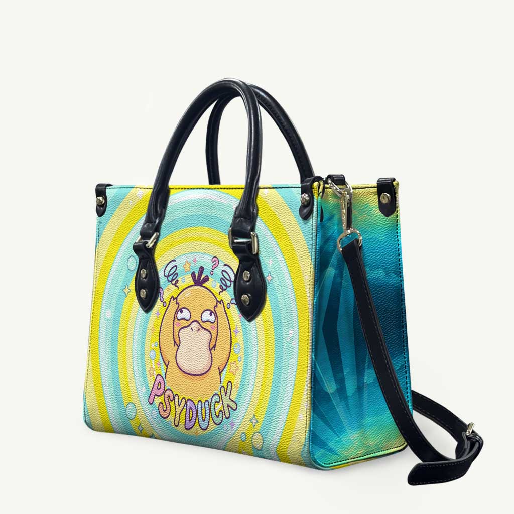 Psyduck Leather Bag Vibrant Kawaii Splash Art