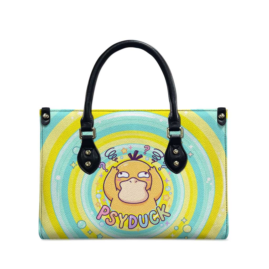 Psyduck Leather Bag Vibrant Kawaii Splash Art
