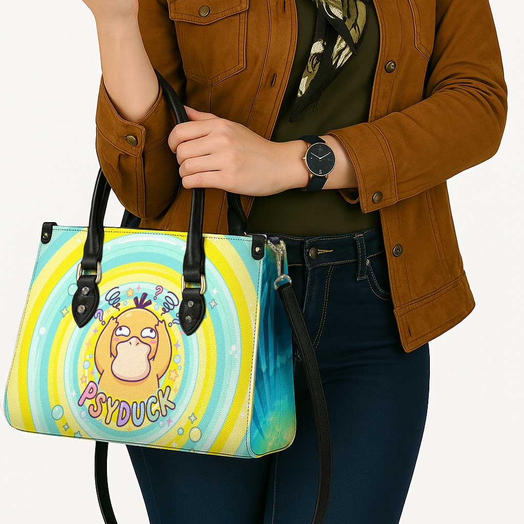Psyduck Leather Bag Vibrant Kawaii Splash Art