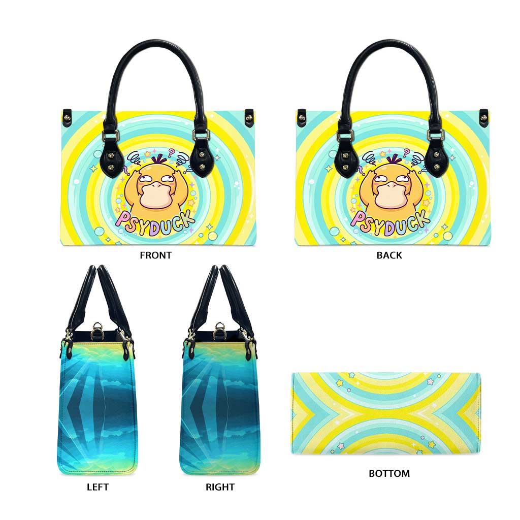 Psyduck Leather Bag Vibrant Kawaii Splash Art