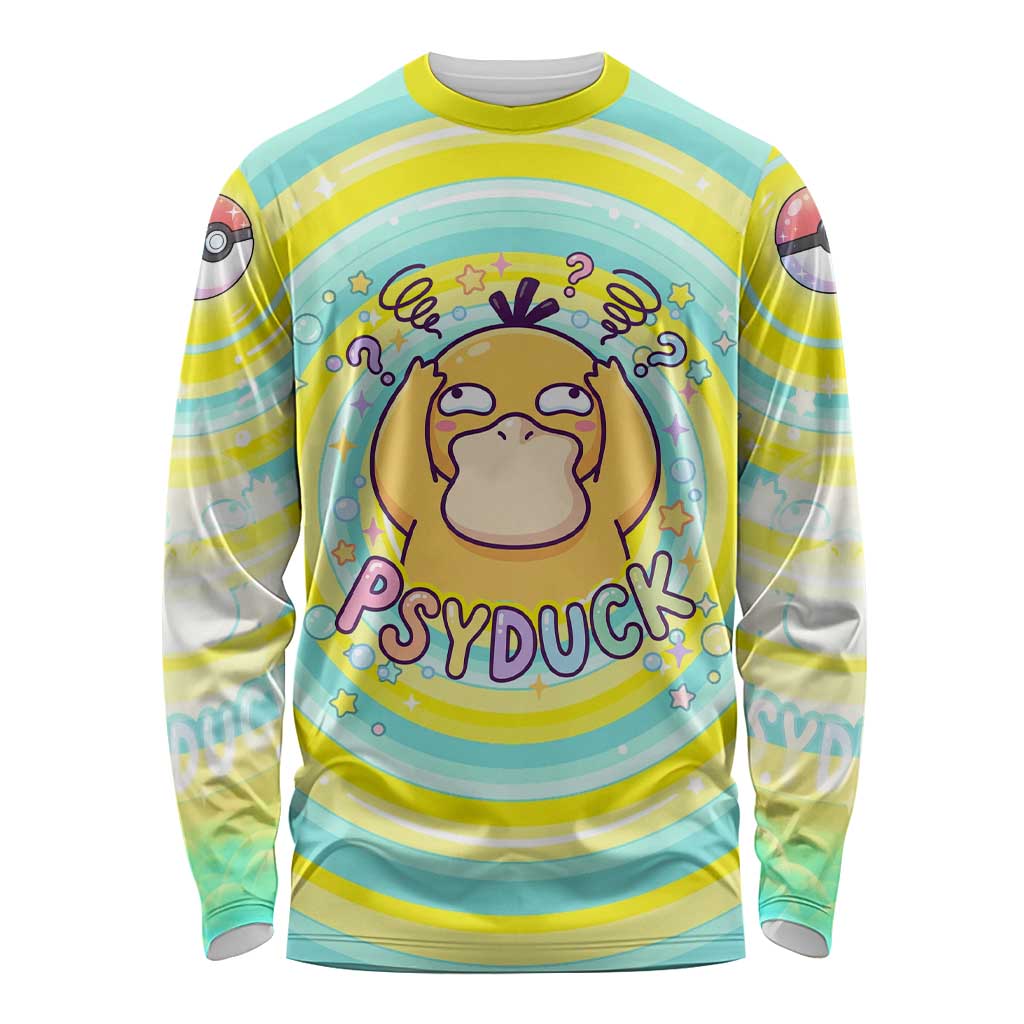 Psyduck Long Sleeve Shirt Vibrant Kawaii Splash Art