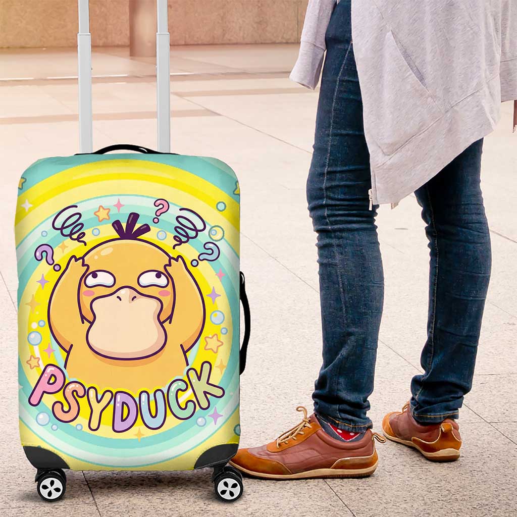 Psyduck Luggage Cover Vibrant Kawaii Splash Art
