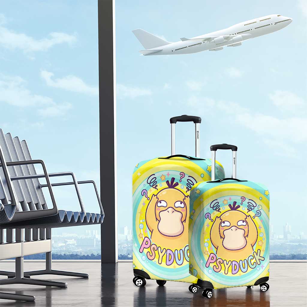 Psyduck Luggage Cover Vibrant Kawaii Splash Art