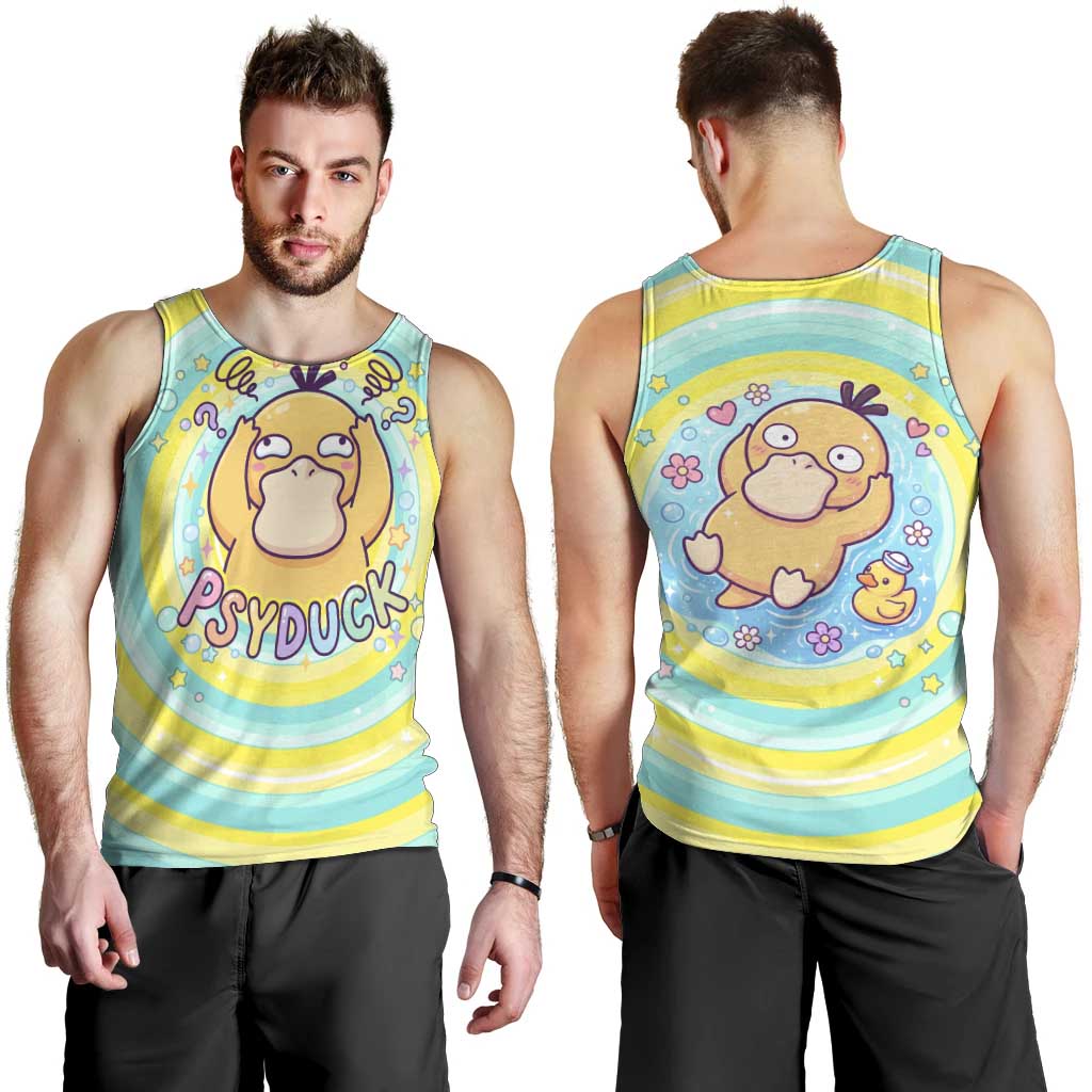Psyduck Men Tank Top Vibrant Kawaii Splash Art