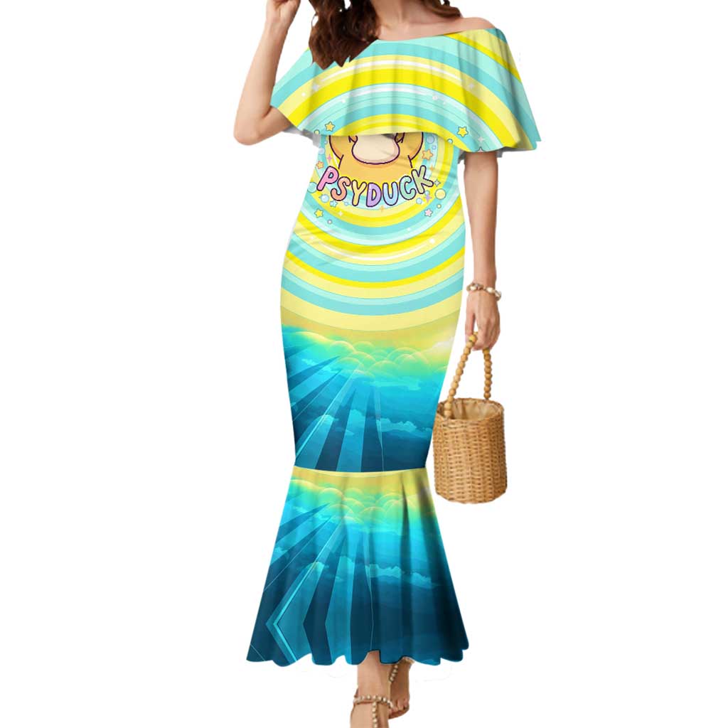 Psyduck Mermaid Dress Vibrant Kawaii Splash Art