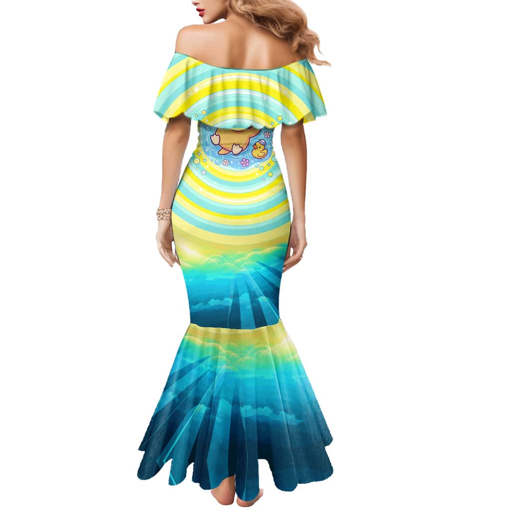 Psyduck Mermaid Dress Vibrant Kawaii Splash Art