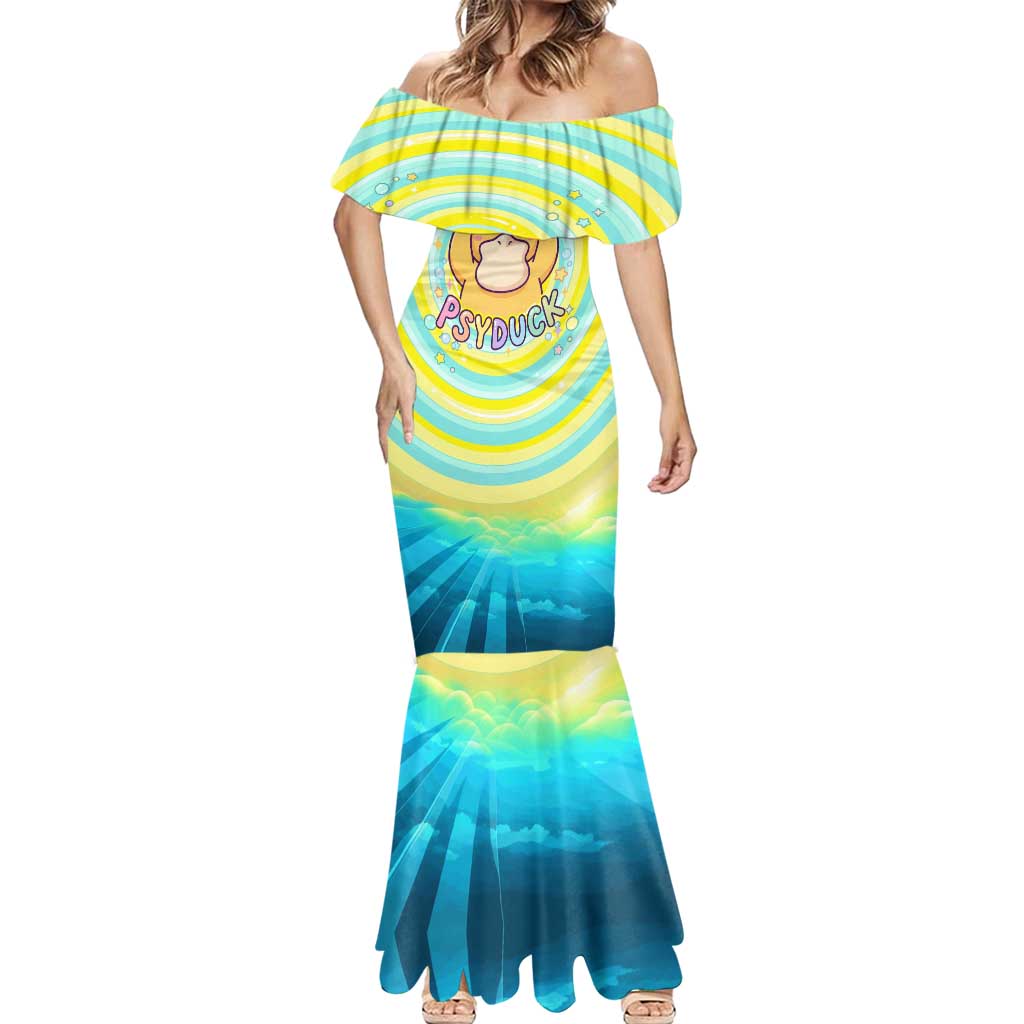 Psyduck Mermaid Dress Vibrant Kawaii Splash Art