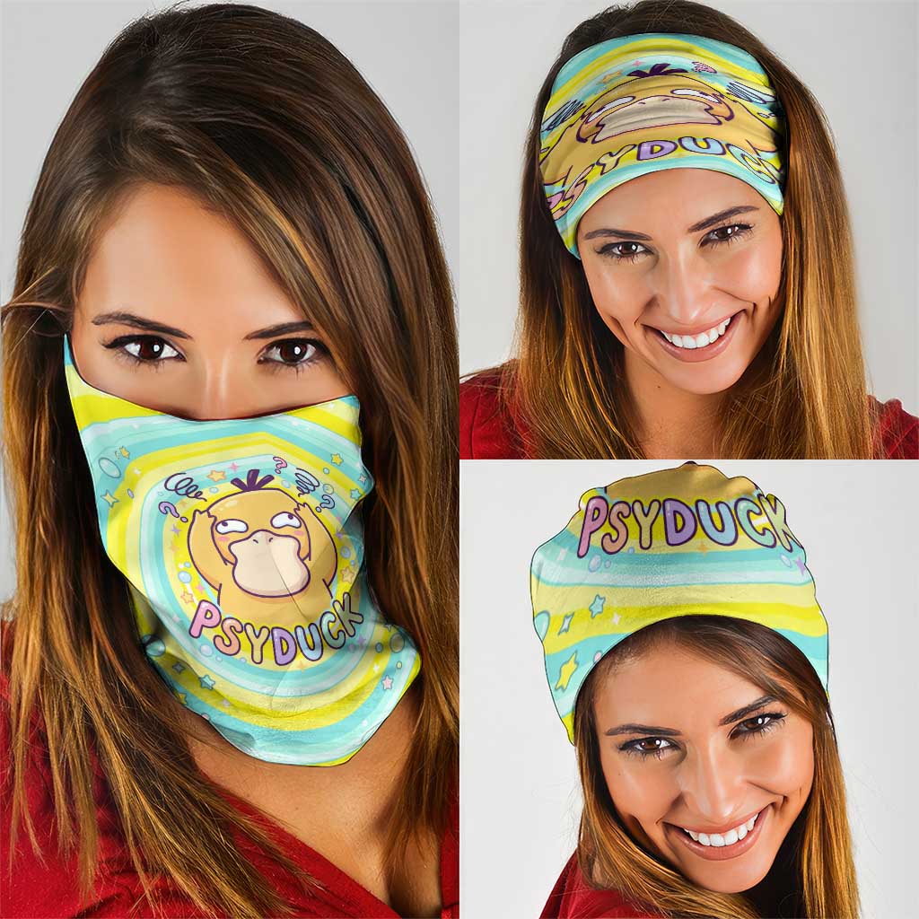 Psyduck Neck Gaiter Vibrant Kawaii Splash Art
