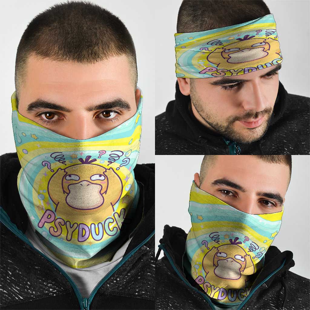 Psyduck Neck Gaiter Vibrant Kawaii Splash Art
