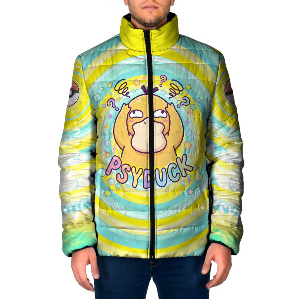 Psyduck Padded Jacket Vibrant Kawaii Splash Art
