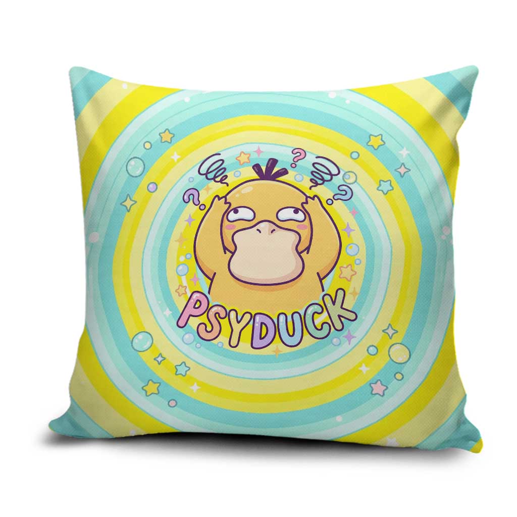 Psyduck Pillow Cover Vibrant Kawaii Splash Art
