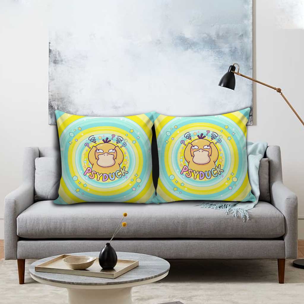 Psyduck Pillow Cover Vibrant Kawaii Splash Art