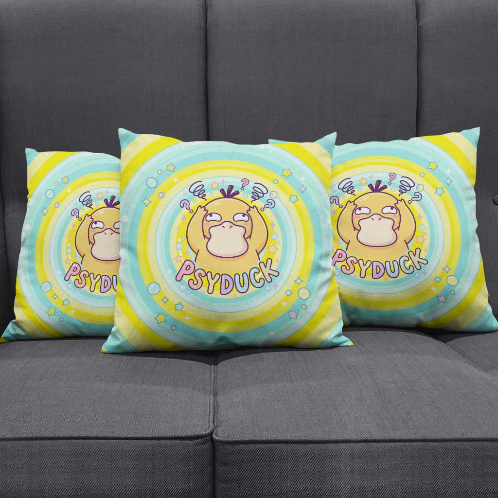 Psyduck Pillow Cover Vibrant Kawaii Splash Art