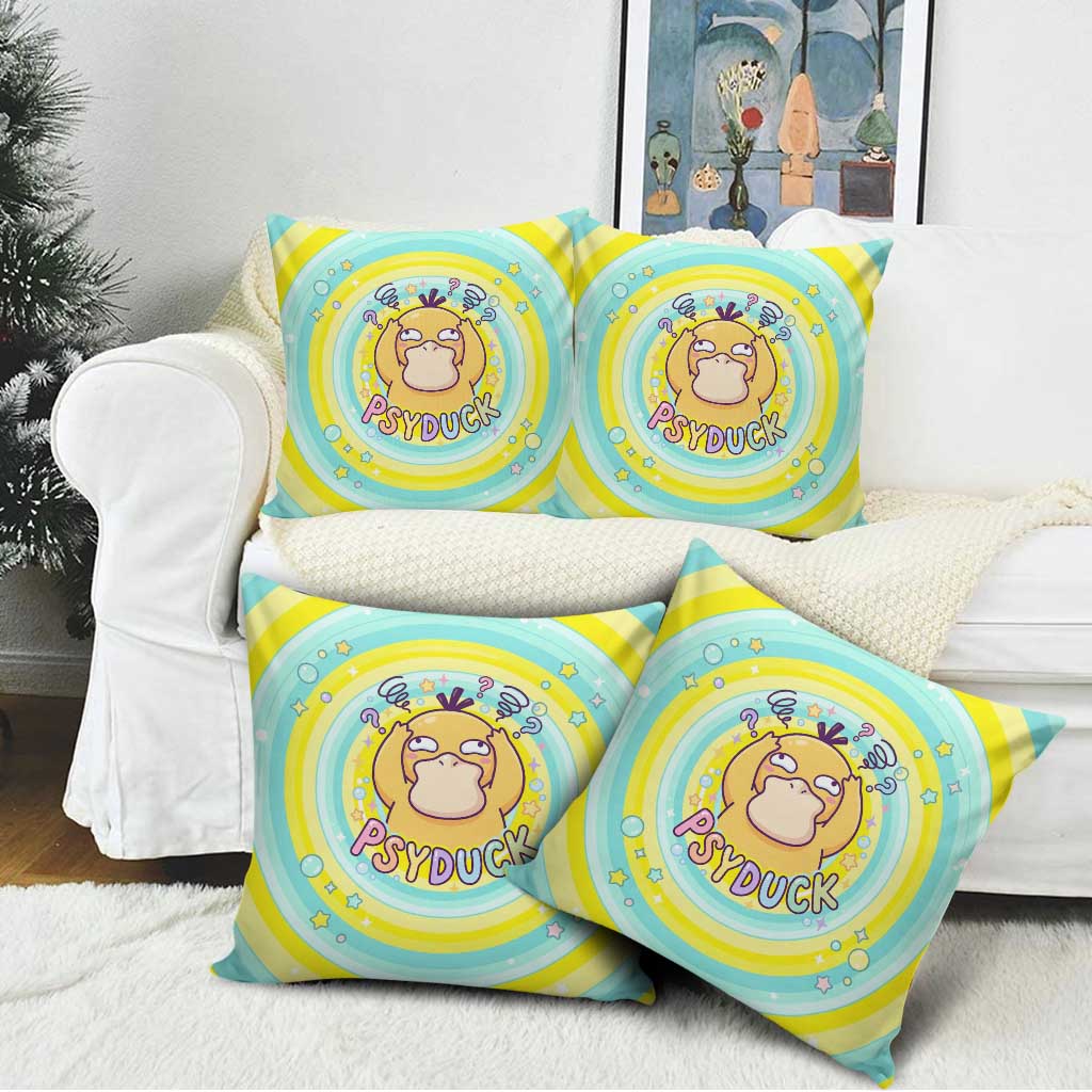 Psyduck Pillow Cover Vibrant Kawaii Splash Art