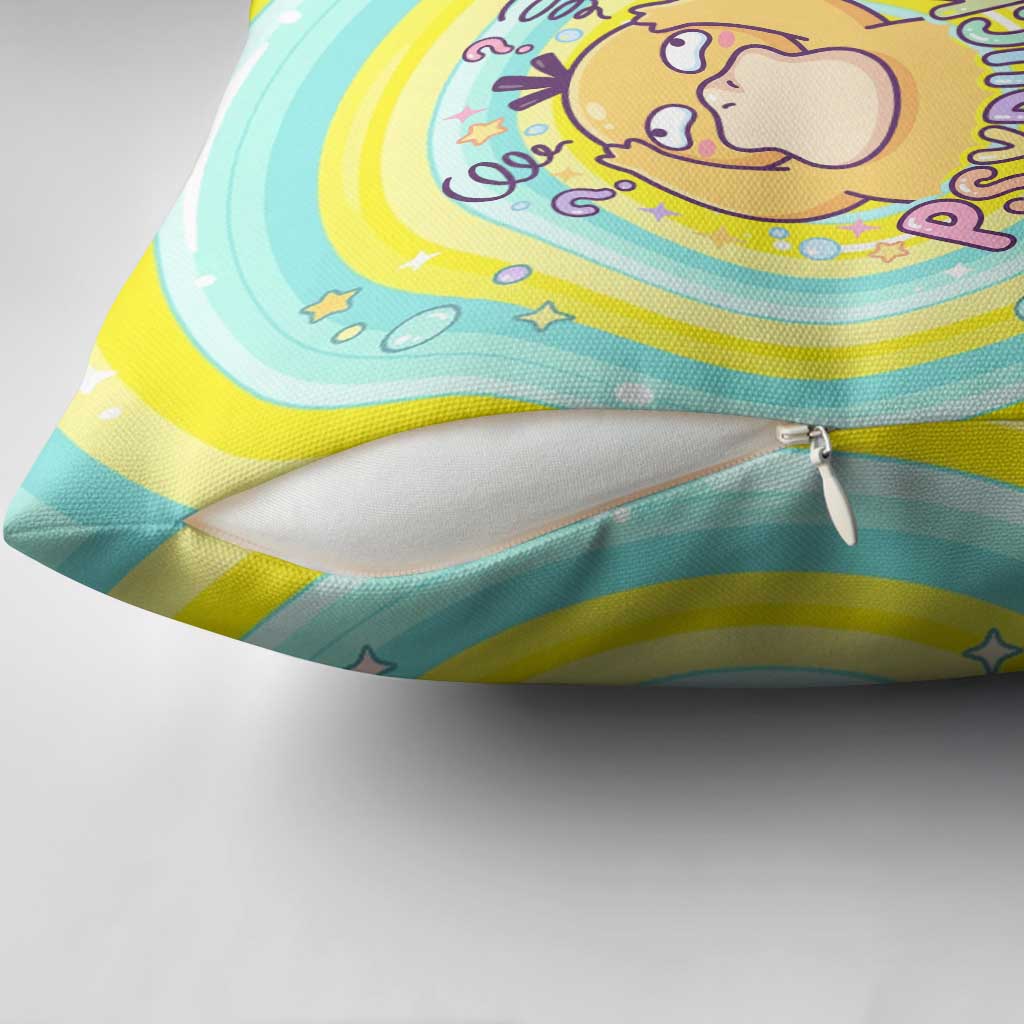 Psyduck Pillow Cover Vibrant Kawaii Splash Art