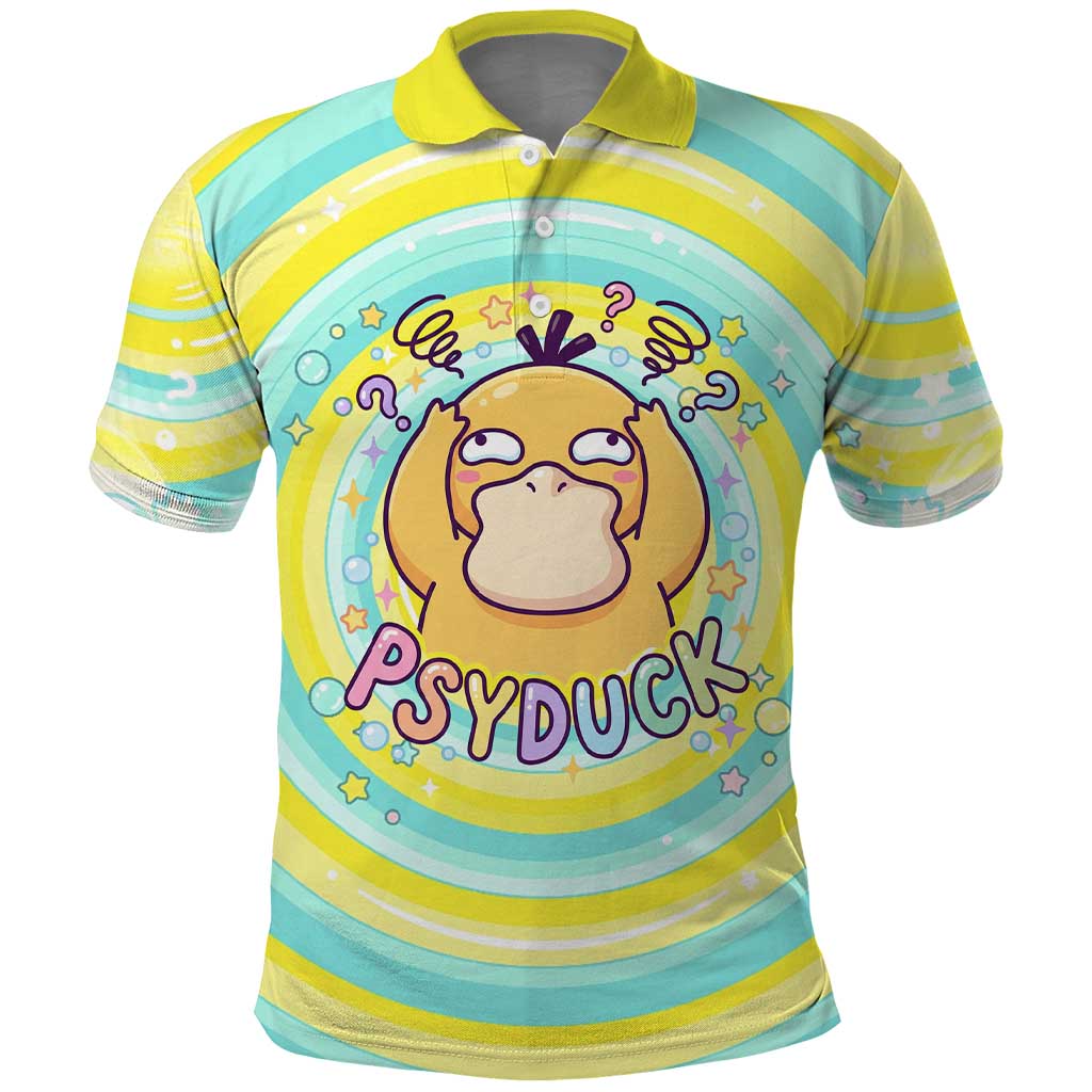 Psyduck Polo Shirt Vibrant Kawaii Splash Art