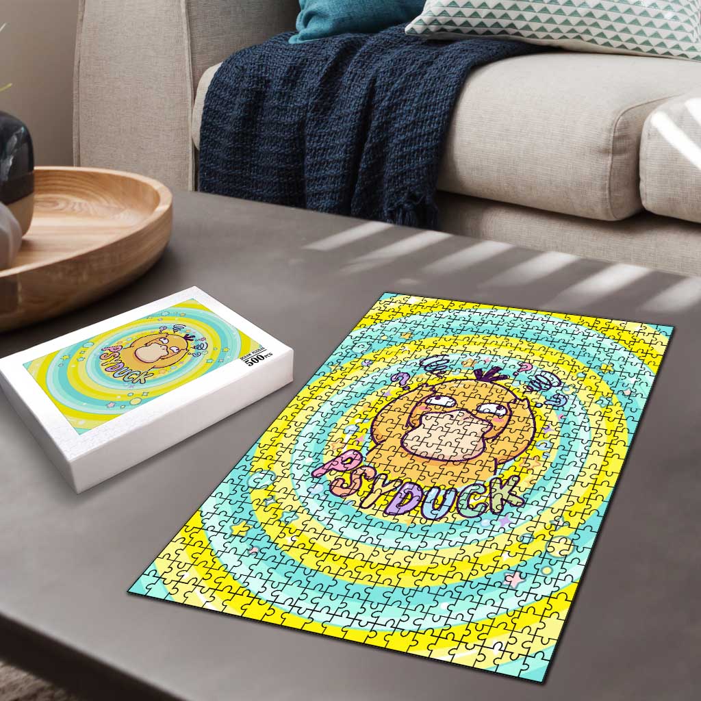 Psyduck Puzzle Vibrant Kawaii Splash Art