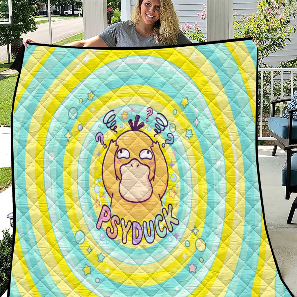 Psyduck Quilt Vibrant Kawaii Splash Art
