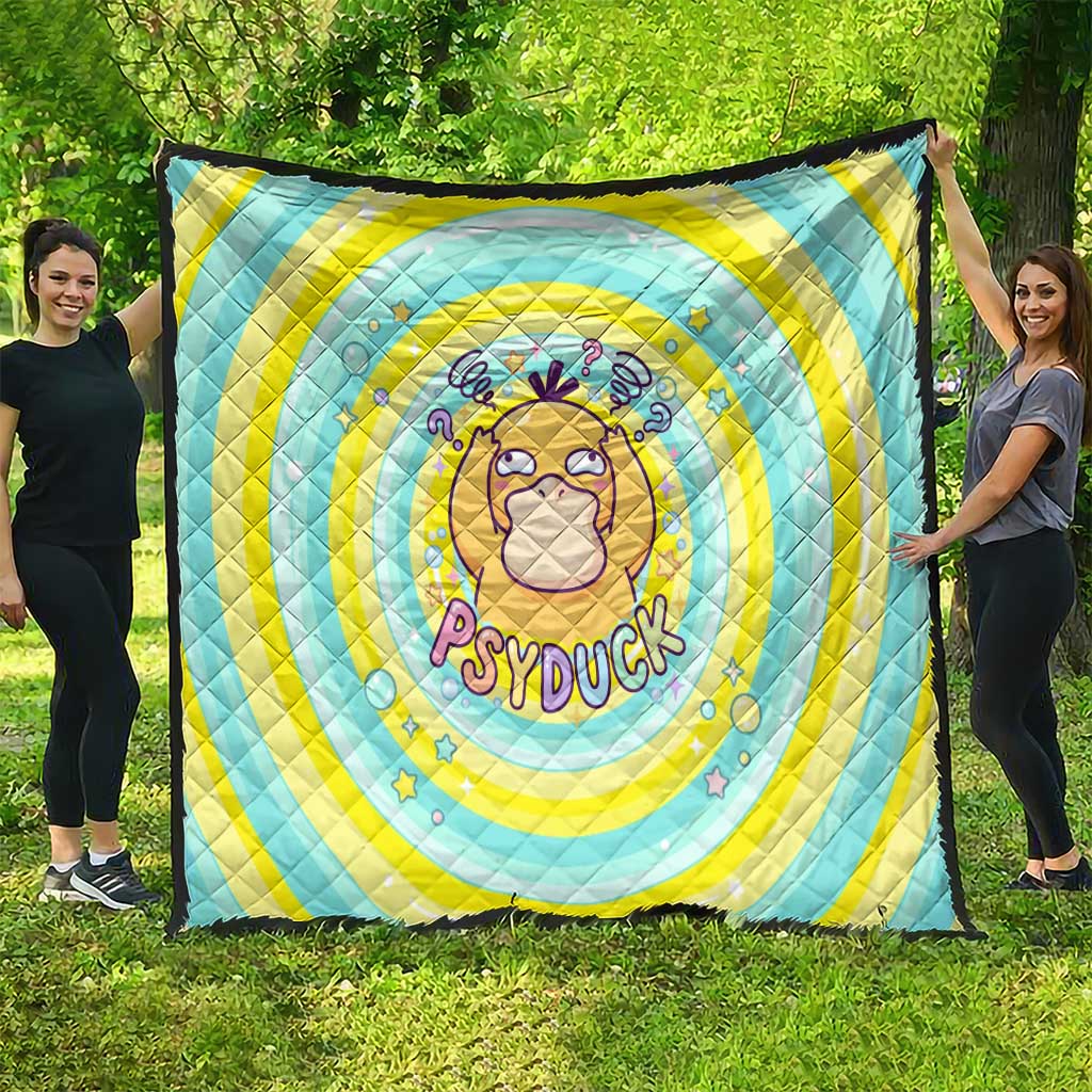 Psyduck Quilt Vibrant Kawaii Splash Art