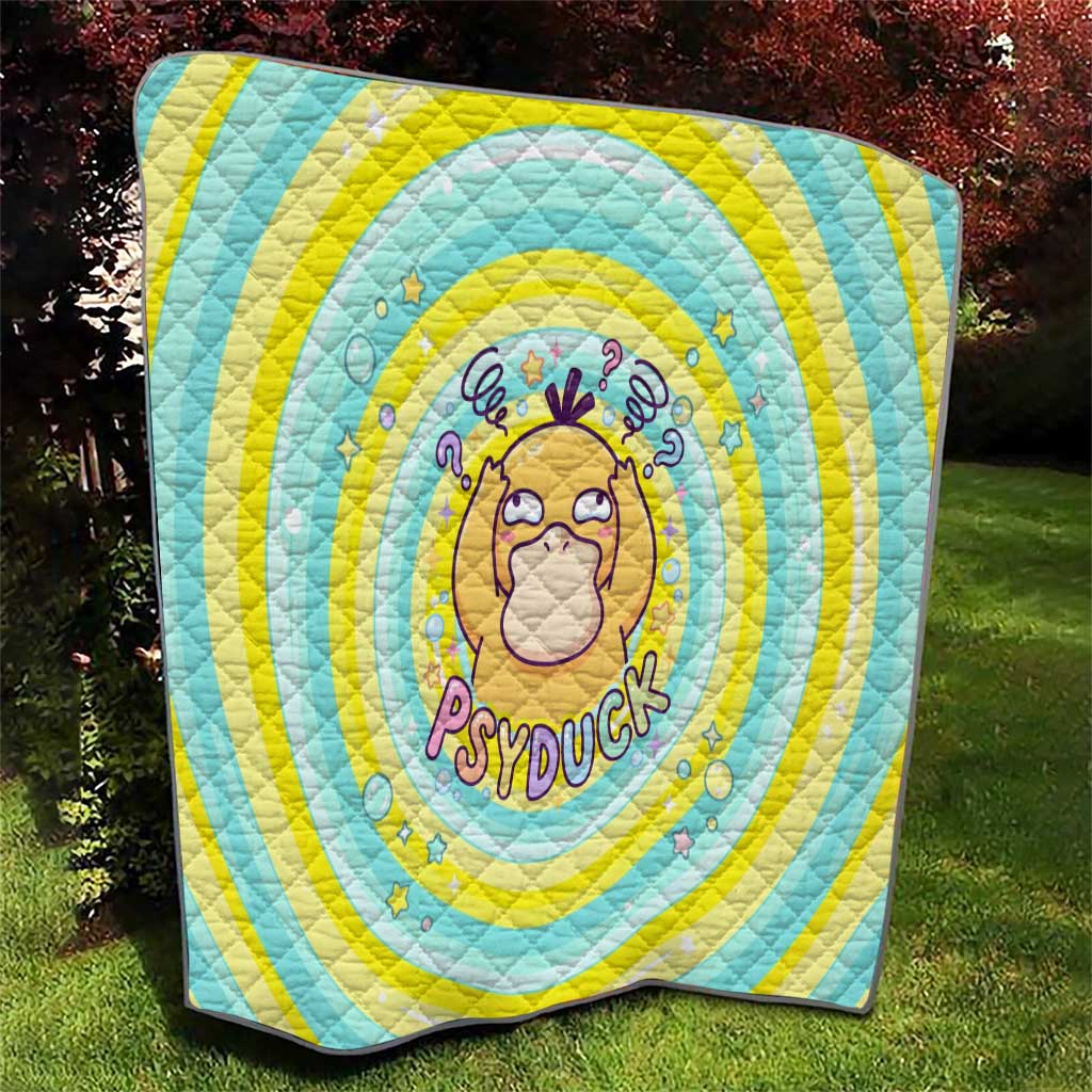 Psyduck Quilt Vibrant Kawaii Splash Art