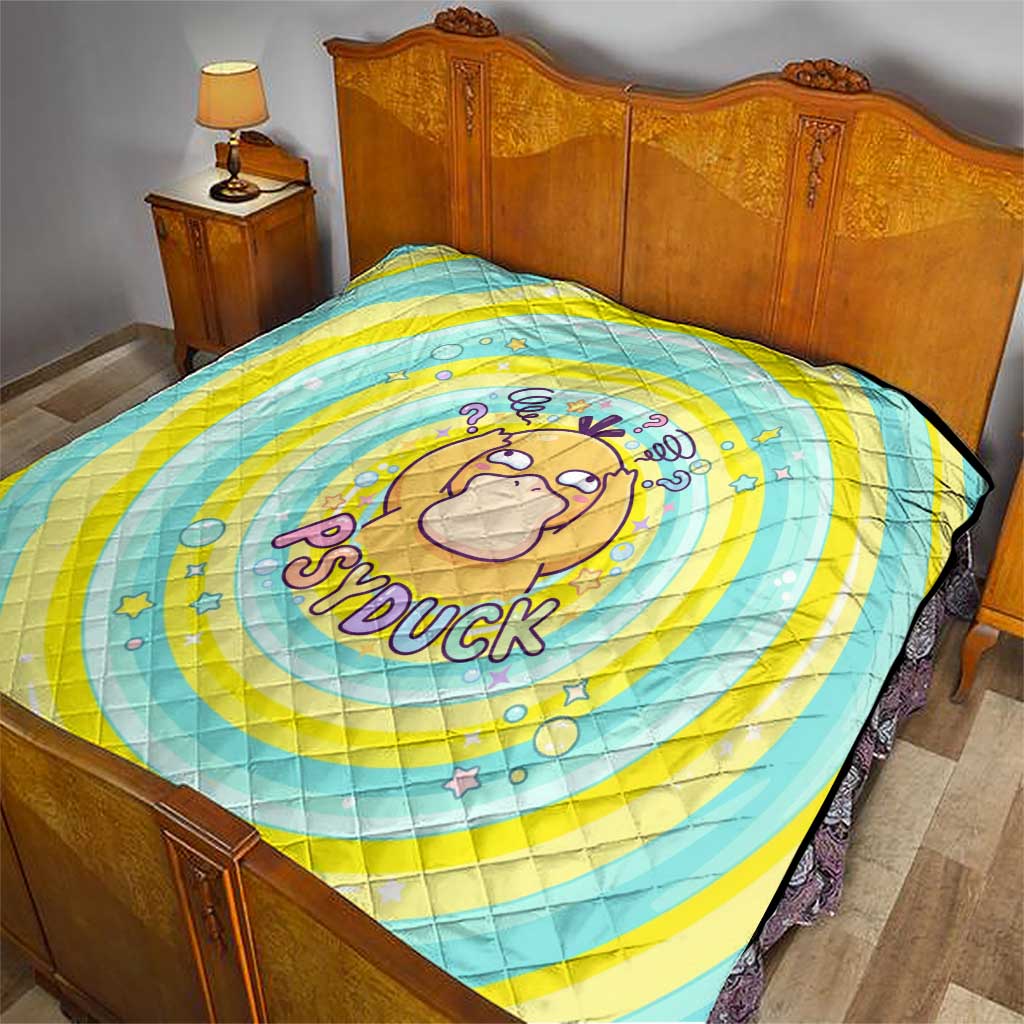 Psyduck Quilt Vibrant Kawaii Splash Art