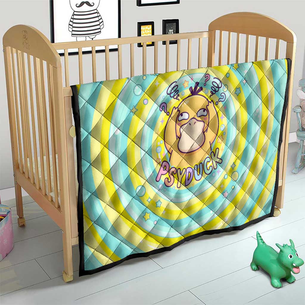 Psyduck Quilt Vibrant Kawaii Splash Art