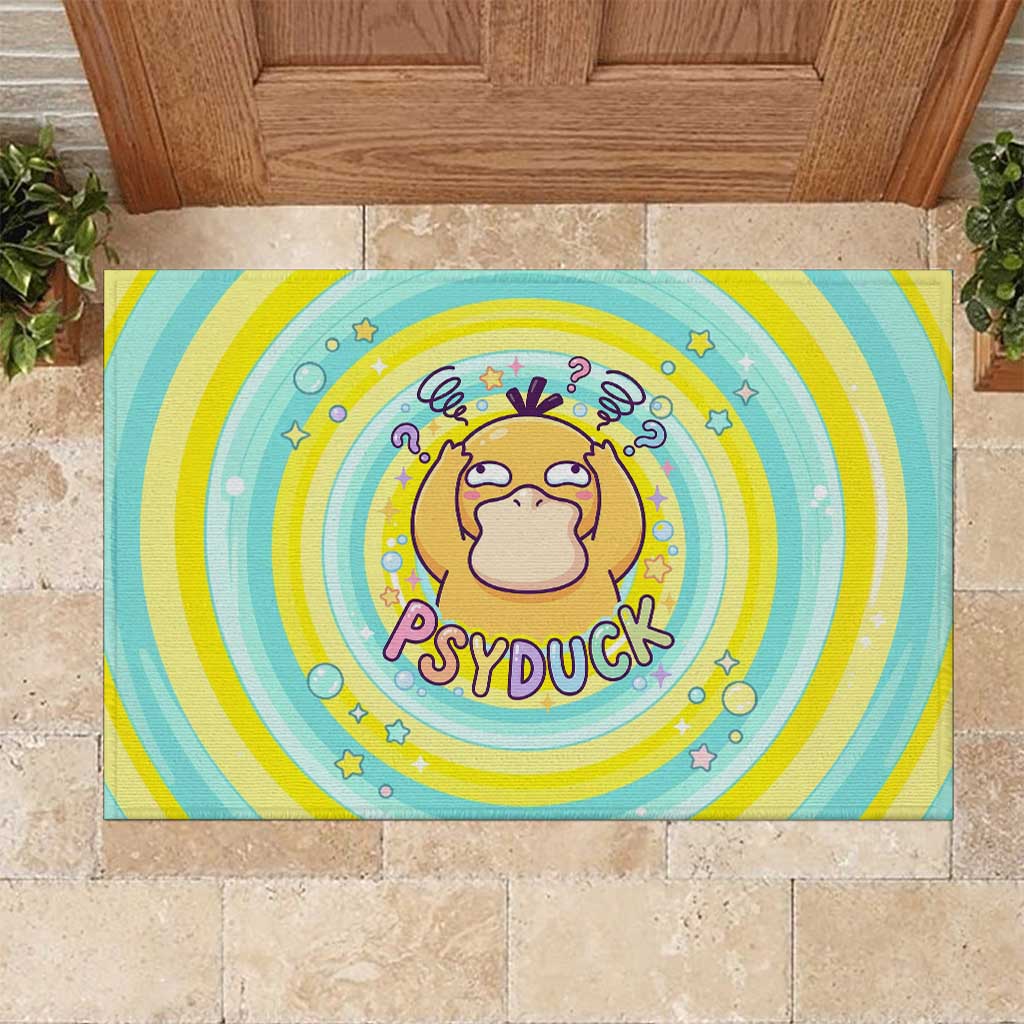 Psyduck Rubber Doormat Vibrant Kawaii Splash Art