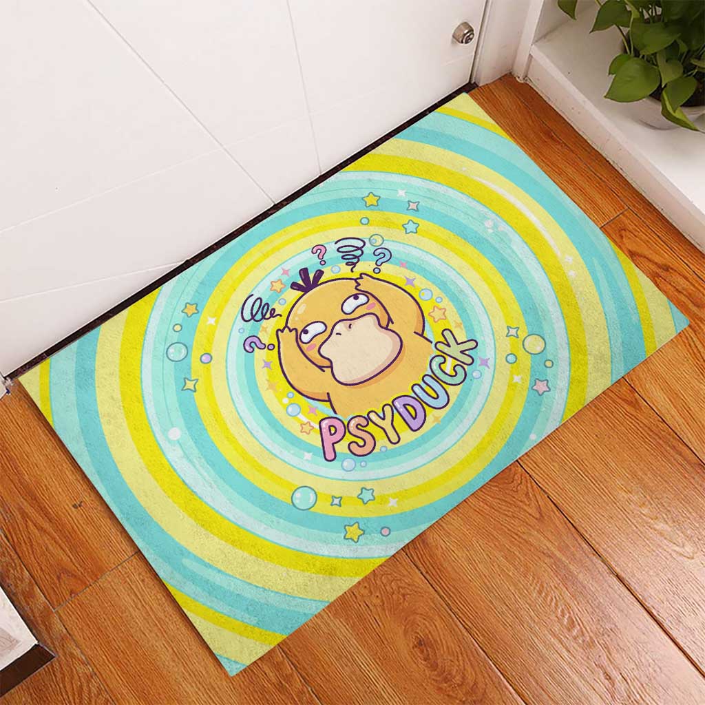 Psyduck Rubber Doormat Vibrant Kawaii Splash Art