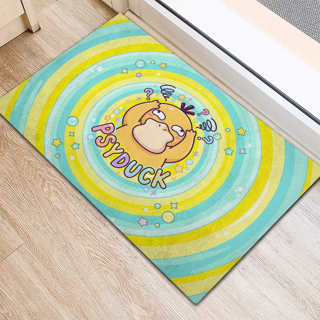 Psyduck Rubber Doormat Vibrant Kawaii Splash Art