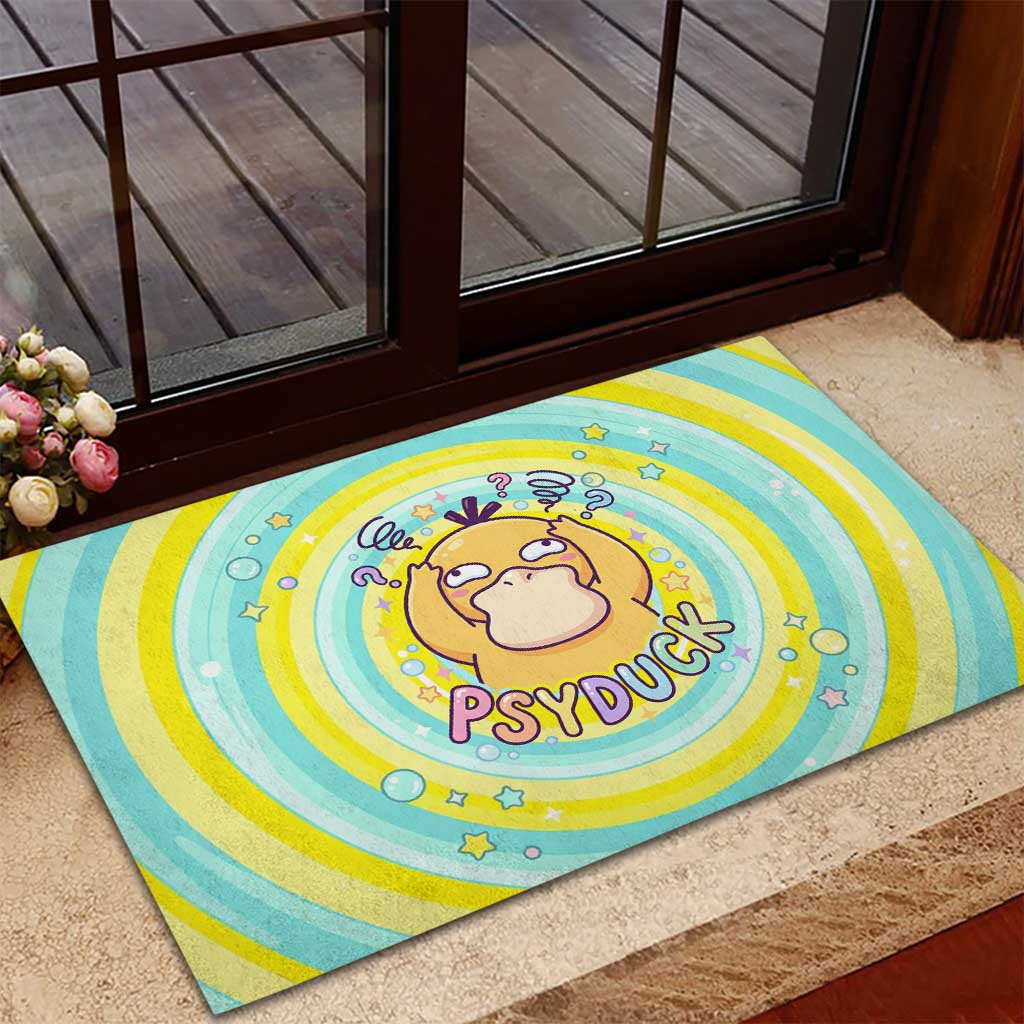 Psyduck Rubber Doormat Vibrant Kawaii Splash Art