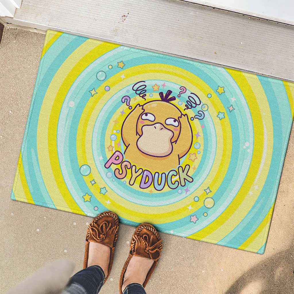 Psyduck Rubber Doormat Vibrant Kawaii Splash Art