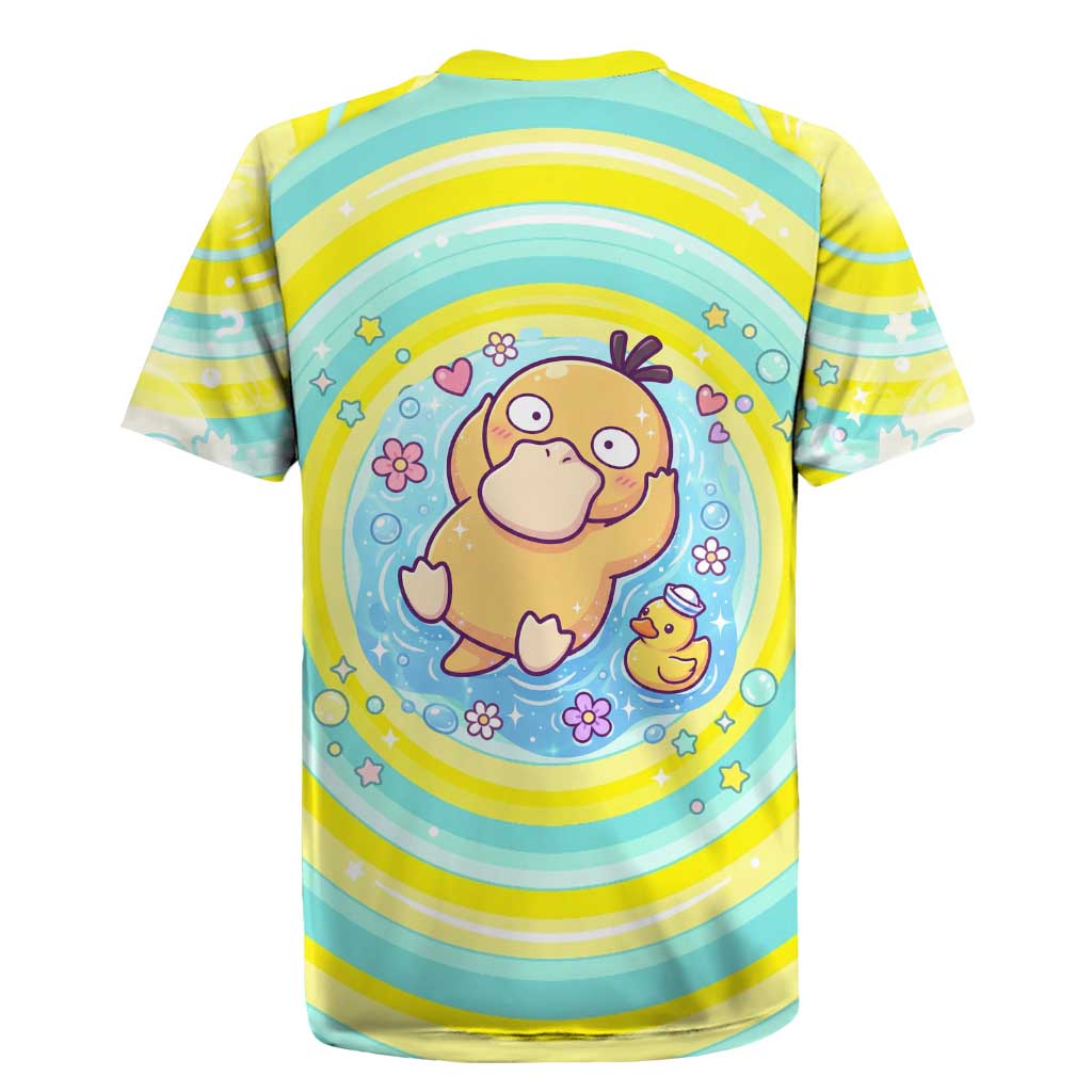 Psyduck Rugby Jersey Vibrant Kawaii Splash Art