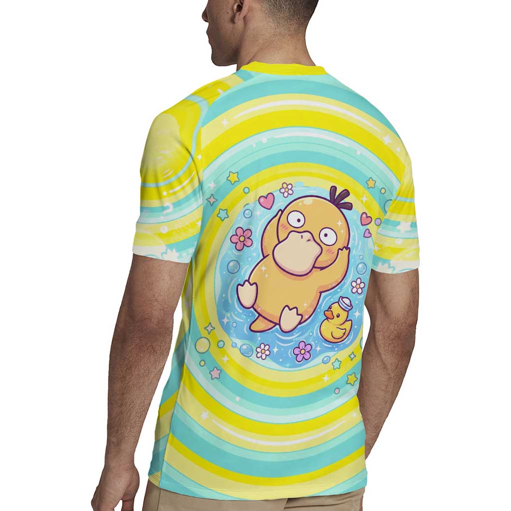 Psyduck Rugby Jersey Vibrant Kawaii Splash Art