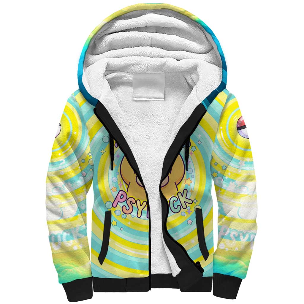 Psyduck Sherpa Hoodie Vibrant Kawaii Splash Art