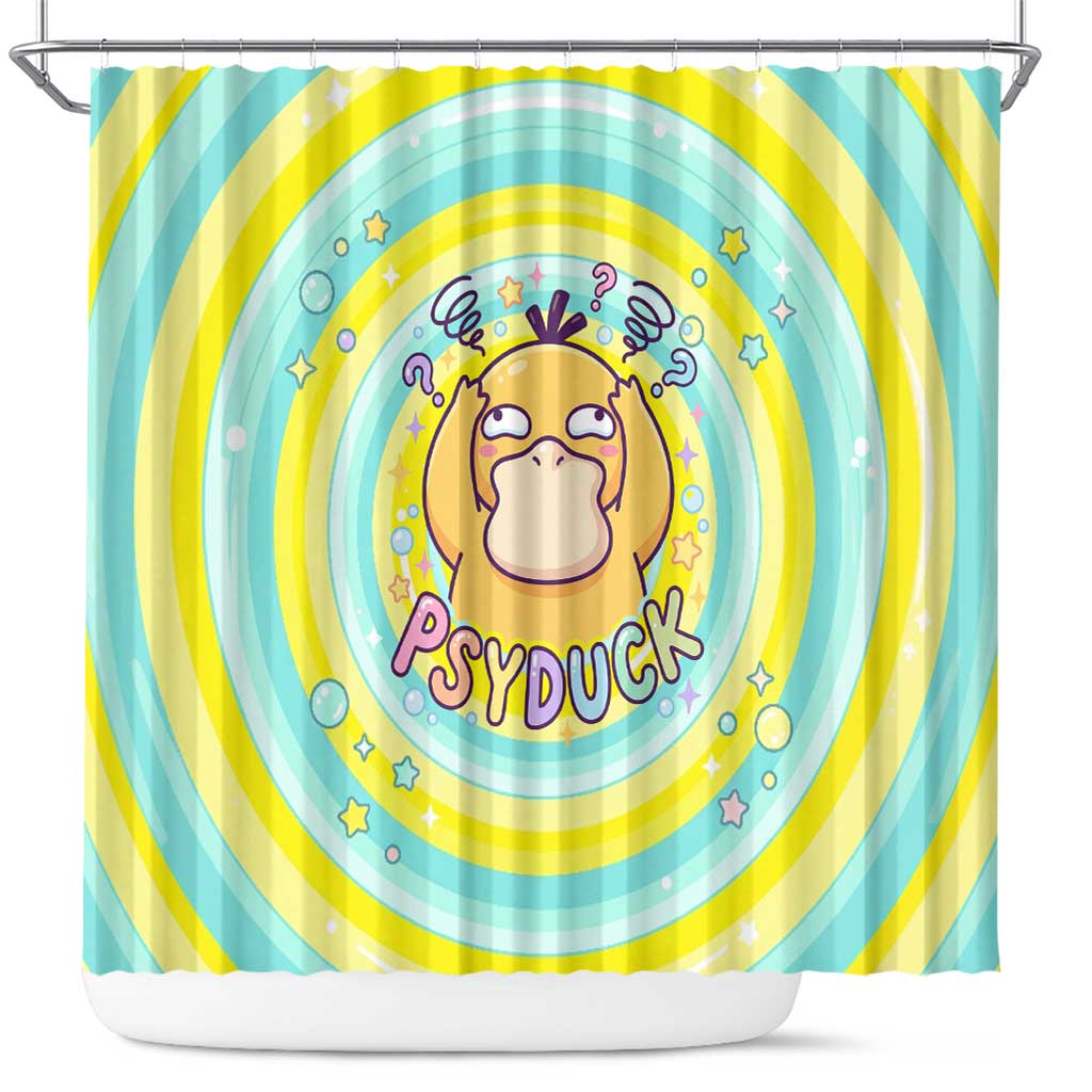 Psyduck Shower Curtain Vibrant Kawaii Splash Art