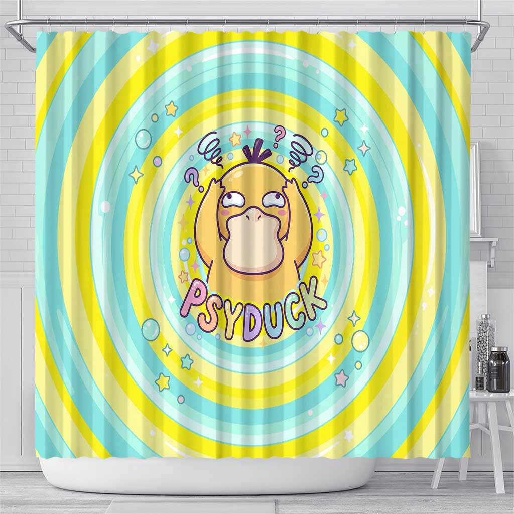 Psyduck Shower Curtain Vibrant Kawaii Splash Art