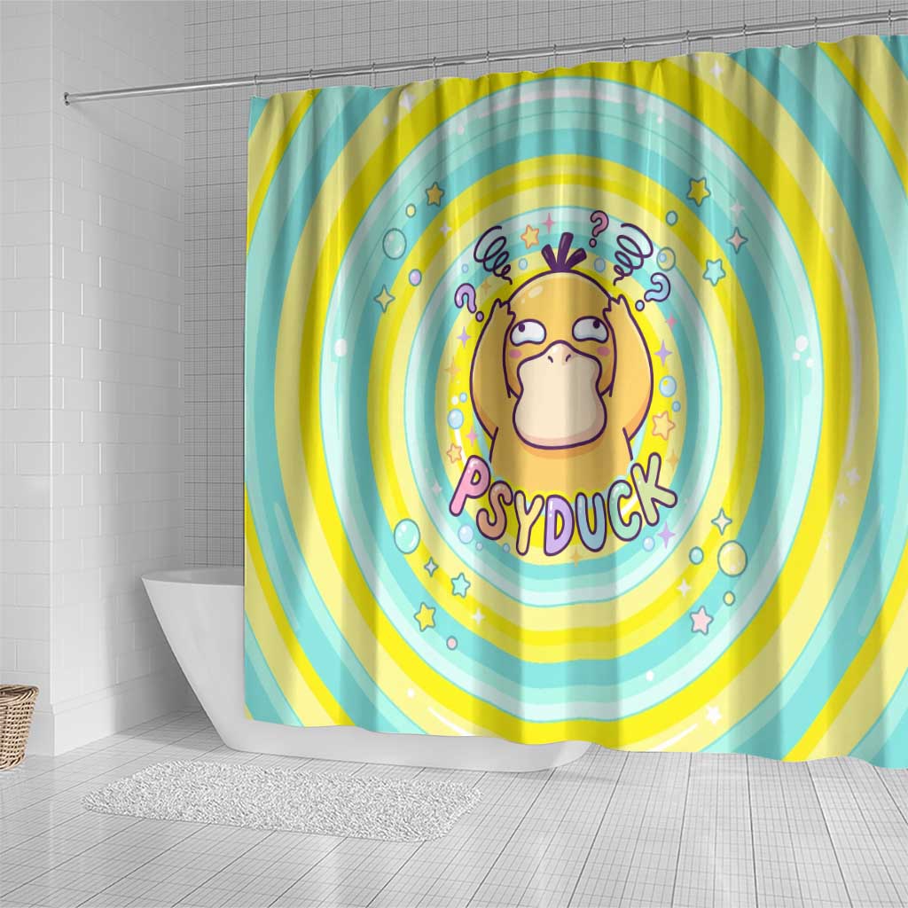 Psyduck Shower Curtain Vibrant Kawaii Splash Art