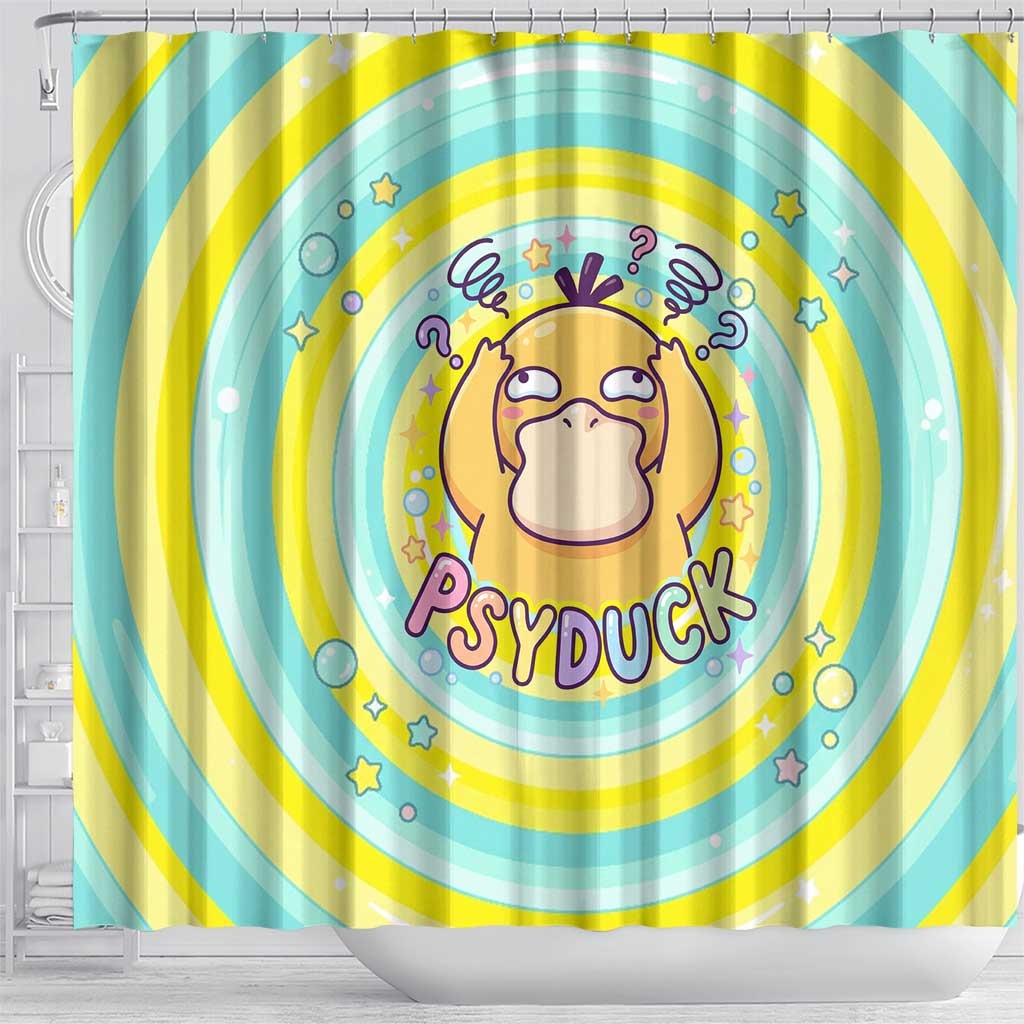Psyduck Shower Curtain Vibrant Kawaii Splash Art