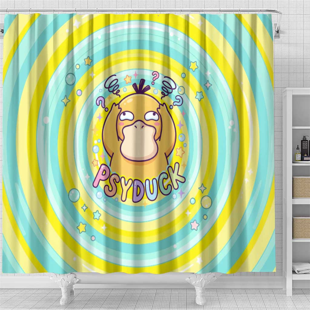Psyduck Shower Curtain Vibrant Kawaii Splash Art
