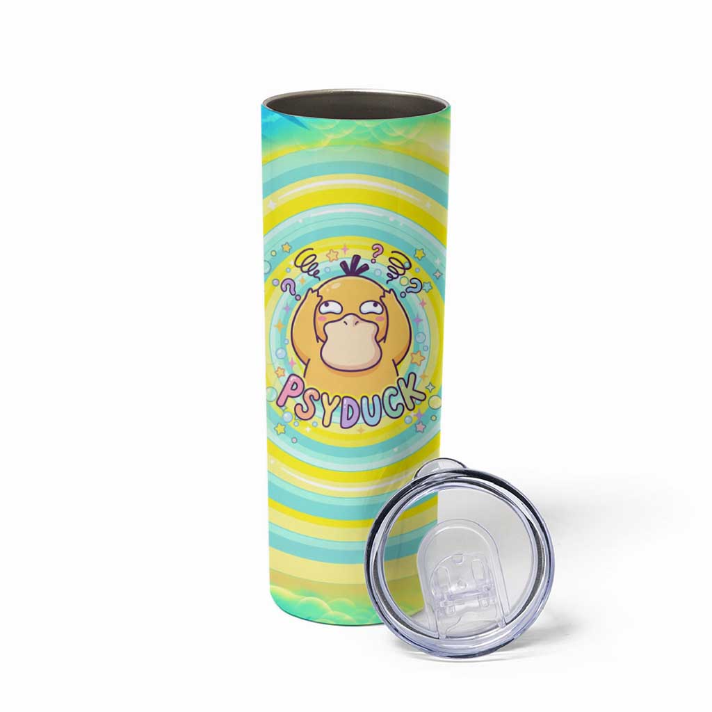 Psyduck Skinny Tumbler Vibrant Kawaii Splash Art