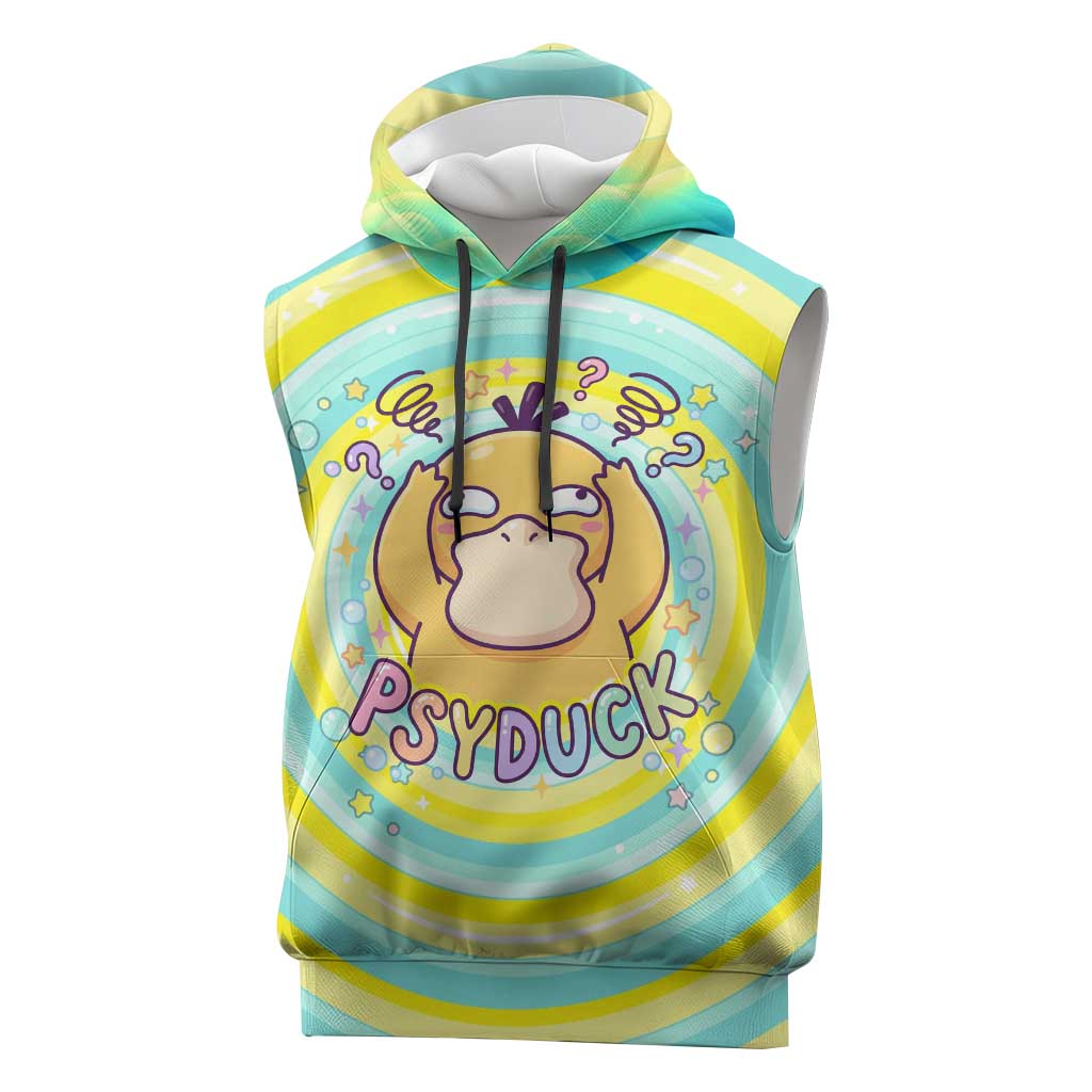 Psyduck Sleeveless Hoodie Vibrant Kawaii Splash Art