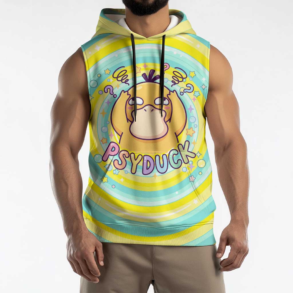 Psyduck Sleeveless Hoodie Vibrant Kawaii Splash Art