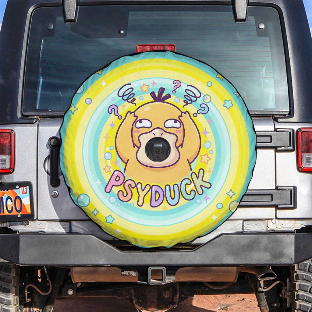 Psyduck Spare Tire Cover Vibrant Kawaii Splash Art