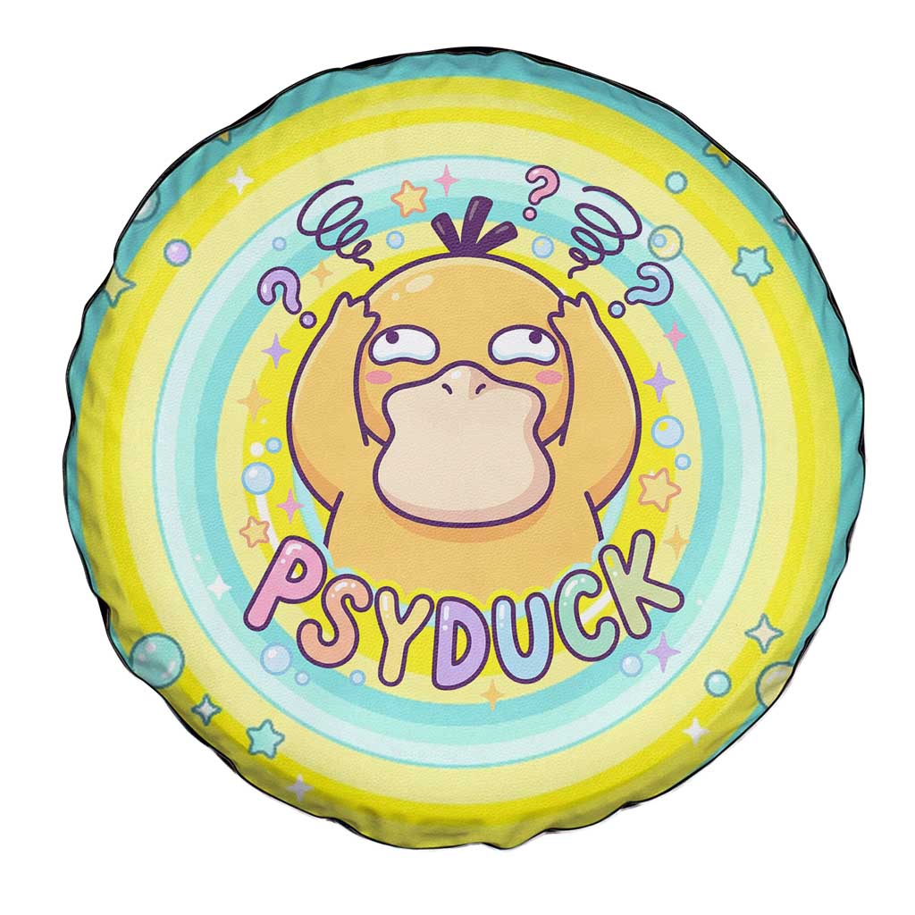 Psyduck Spare Tire Cover Vibrant Kawaii Splash Art